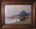 Foto 1: A. Burghardt: Hafen mit Booten, Öl Gemälde, datiert 1923