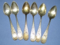 Foto 1: 6 x Biedermeier Löffel, 800er Silber, L. Kraushaar