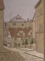 Foto 2: Gertrud Korn (* 1879): Altstadt, signierte Graphik - Farbholzschnitt / Handdruck