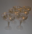 6 x Jugendstil Glas Sektschalen, Theresienthal