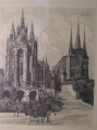 Foto 2: Signierte Graphik - Lithographie: Erfurt, Domplatz mit Dom und Severi-Kirche, um 1900