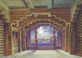 Foto 1: Carl Fischer: Entwurf Opern-Bühne, signiertes Aquarell, Weimarer Hoftheater-Maler, datiert 1904