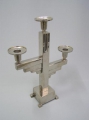 Silberner verchromter Art Deco Bauhaus Kerzenständer