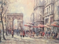 Delorme: Paris - L´Arc de Triomphe, signierter Kunst-Druck nach Aquarell
