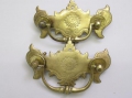2 Barock Schubladenbeschläge, Messing vergoldet