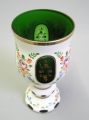 Foto 3: Überfang-Kelch-Glas / Pokal, mit Emaille-Malerei