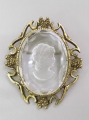 Foto 1: Biedermeier Glas-Brosche, 19. Jahrhundert, geschliffenes Medaillon mit Mädchen-Porträt