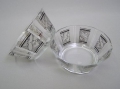Foto 2: 6 x Art Deco Glas Schalen, Schwarzlot-Malerei, Steinschönau, um 1915