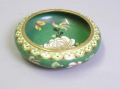 Foto 6: Gedrücktes Jugendstil Messing Schälchen, um 1910, mit feinster Emaille-Malerei sowie Messing-Fäden, Cloisonné-Technik
