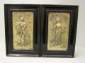 Foto 1: Ein Paar Jugendstil Relief-Bilder: Blumen-Mädchen