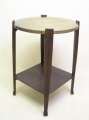 Josef Maria Olbrich (1867-1908): Jugendstil Beistell-Tisch, um 1905, Eiche, Messing-Platte
