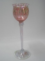 Foto 1: Vera Walther: Designer Stengel-Glas, von 1984, Bad Driburg / Siebenstern, Lüsterfarbe und eingebrannte Emaille-Fäden, Unikat