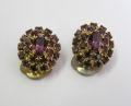 Goldene Amethyst Ohrclips