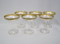 6 Jugendstil Sektschalen, Moser Glas, um 1910/20