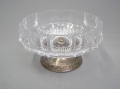 Runde geschliffene Glas Aufsatz-Schale, um 1900