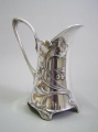 Jugendstil Kanne / Kännchen, Britannia-Metall, versilbert, WMF, Württembergische Metallwarenfabrik, Geislingen a. Steige