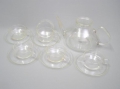 Ilse Decho (1915-1978): Tee-Service, 1962-63, Jena Schott Glas, "feuerfest Saale Glas"