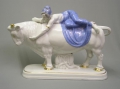 Karl Nacke (1876 geboren): Europa auf dem Stier, große Porzellan Plastik, Entwurf um 1915, Ausführung Fraureuth (Sachsen), Marke 1898-1926