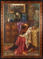 Foto 1: Arpad Romek (1883-1960): Interieur / Stilleben, signiertes Öl Gemälde, 20. Jahrhundert, Ungarn