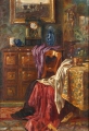 Foto 2: Arpad Romek (1883-1960): Interieur / Stilleben, signiertes Öl Gemälde, 20. Jahrhundert, Ungarn