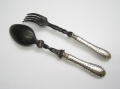 Foto 2: Salatbesteck, um 1900, Horn und Metall