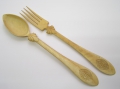 Salatbesteck, um 1900, Horn