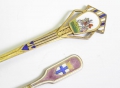 Foto 4: 8 x Silber Andenken- / Wappen- und Zierlöffel, um 1900, gepunzt