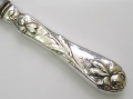 Foto 2: Zweiteiliges Jugendstil Silber Vorlegebesteck: Käsemesser und Zweizinker