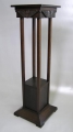 Säule / Vierkant-Säule / Postament, Jugendstil, in dunkler Eiche, um 1910/15, deutsch