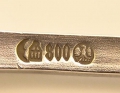 Foto 4: Adolf Amberg (1874-1913): Wagner-Serie, 6 x Jugendstil Mokka-Löffel, um 1903/05, Ausführung P. Bruckmann & Söhne, Heilbronn, 800er Silber