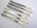 6 x Messer, um 1900, Perlmutt-Handhabe, E.D. Wüsthof - Solingen
