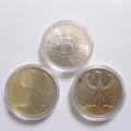 Foto 1: Konvolut Silber Kursmünzen: 3 x 5 DM 1951-1974, 625er Silber