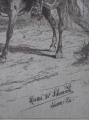 Foto 2: Hans Werner Schmidt (1859-1950): trinkender Reiter vor Wirtsstube, signierte Graphik - Lithographie, datiert 1885 Weimar