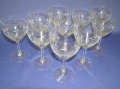 11 Wein-Gläser, um 1900, geschliffene Weinranken