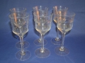 Foto 1: 6 Jugendstil Wein-Gläser, um 1900, floraler Schliff-Dekor