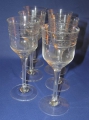 Foto 3: 6 Jugendstil Wein-Gläser, um 1900, floraler Schliff-Dekor