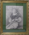 Foto 1: Leo Arndt (1857-1945): Landmädchen, Bleistiftzeichnung, datiert 1937