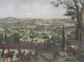 Foto 2: Kolorierte Barock Graphik - Kupfer-Stich: Empfang einer Reise-Gesellschaft, um 1750