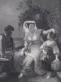 Biedermeier Graphik - Stahl-Stich: "Tabulettkrämer", um 1820