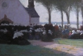 Foto 2: Louis-Marie Désiré-Lucas (1869-1928): Ordensschwestern vor Kapelle, Öl Gemälde, Frankreich