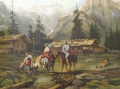Foto 2: 1 Paar Öl Gemälde: Alpen-Landschaft, um 1880