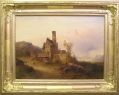 Foto 1: Heinrich Hiller (1846-1912): Landschaftsbild mit Ruine, signiertes Öl Gemälde