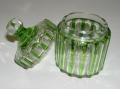 Foto 2: Art Deco Glas Deckel-Dose, um 1940, mit Walzen-Schliff