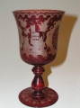 Böhmischer Spätbiedermeier Glas Kelch-Pokal