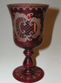 Foto 2: Böhmischer Spätbiedermeier Glas Kelch-Pokal