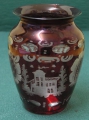 Geschliffene Spätbiedermeier Vase, Böhmen