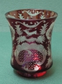 Böhmischer Spätbiedermeier Glas Becher