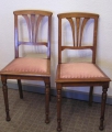 2 x Jugendstil Stühle, in Nußbaum
