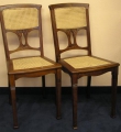 Stühle, Jugendstil, um 1900, Buche auf Nußbaum gebeizt
