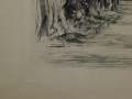 Foto 2: Peter Halm (1854-1923): Landschafts-Bild, Brücke mit Baumallee, Graphik - Radierung